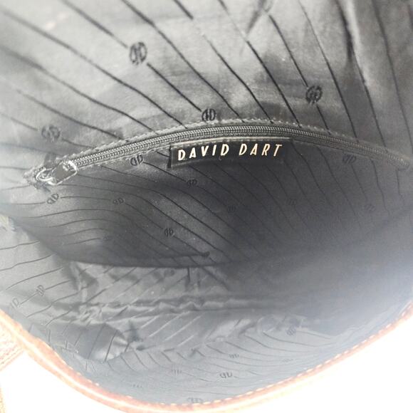 Vintage 80's David Dart Brown Pebbled Leather Crossbody Bag Purse Minimallist - Picture 9 of 16